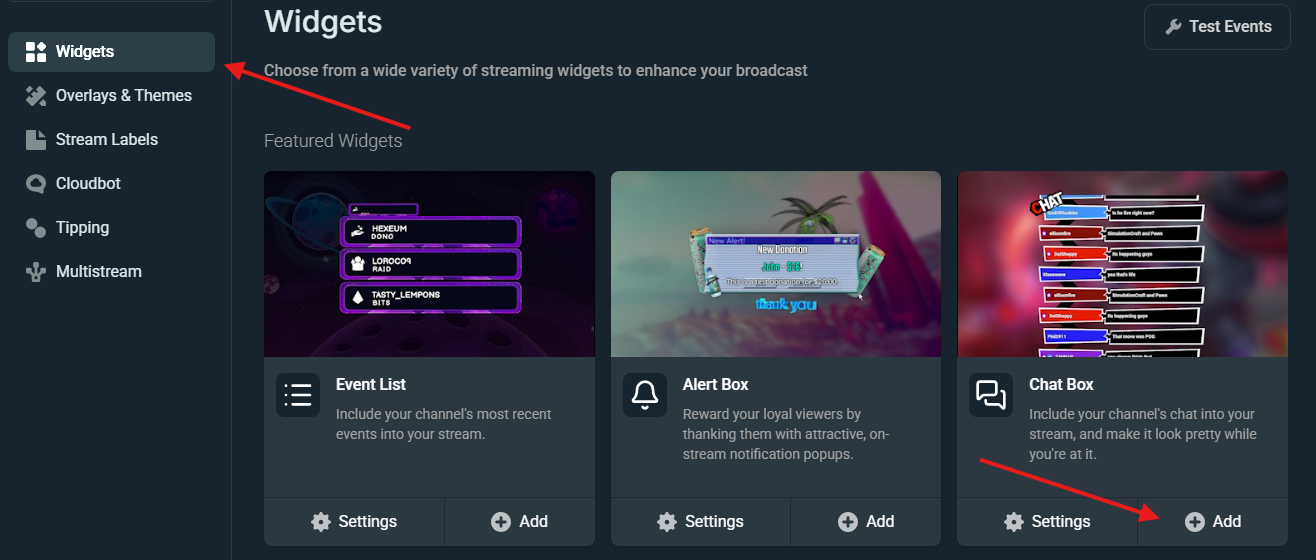 Streamlabs Plugin widgets